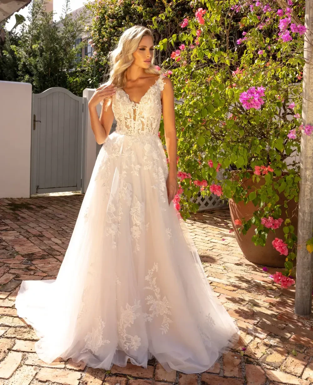 Model wearing a bridal dress