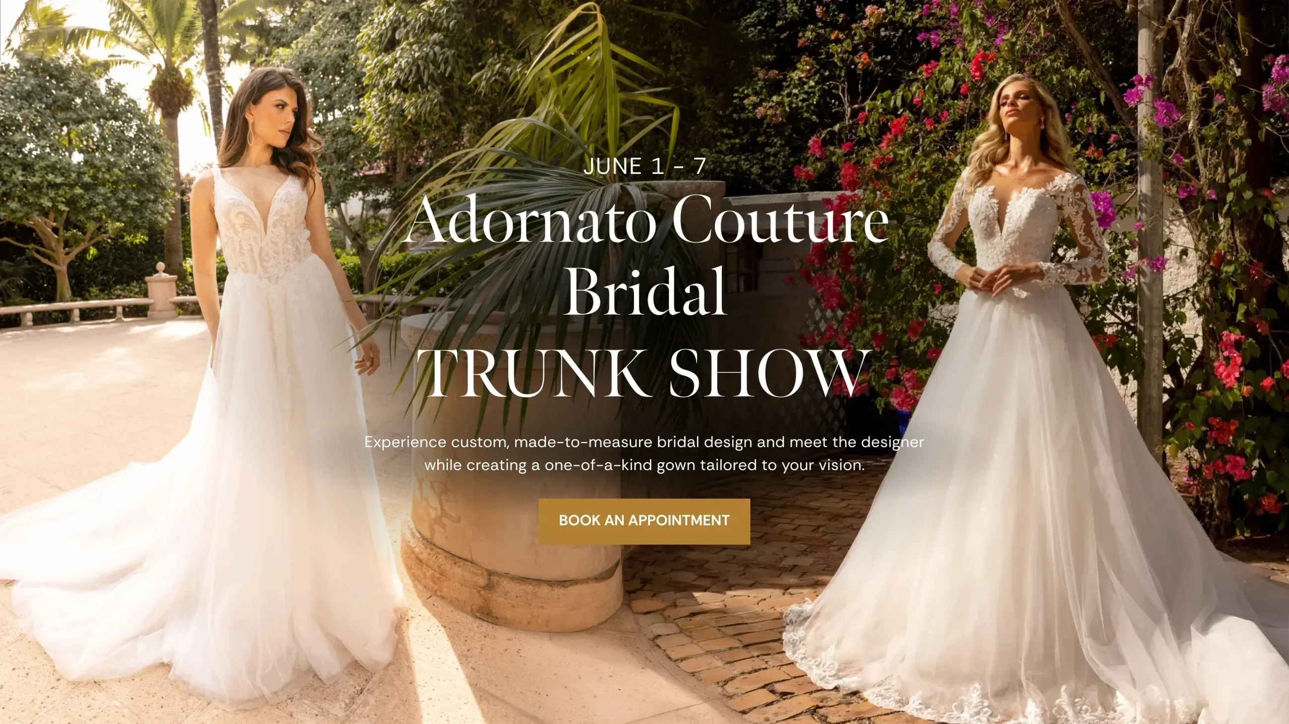 Adornato Couture Bridal Trunk Show Banner