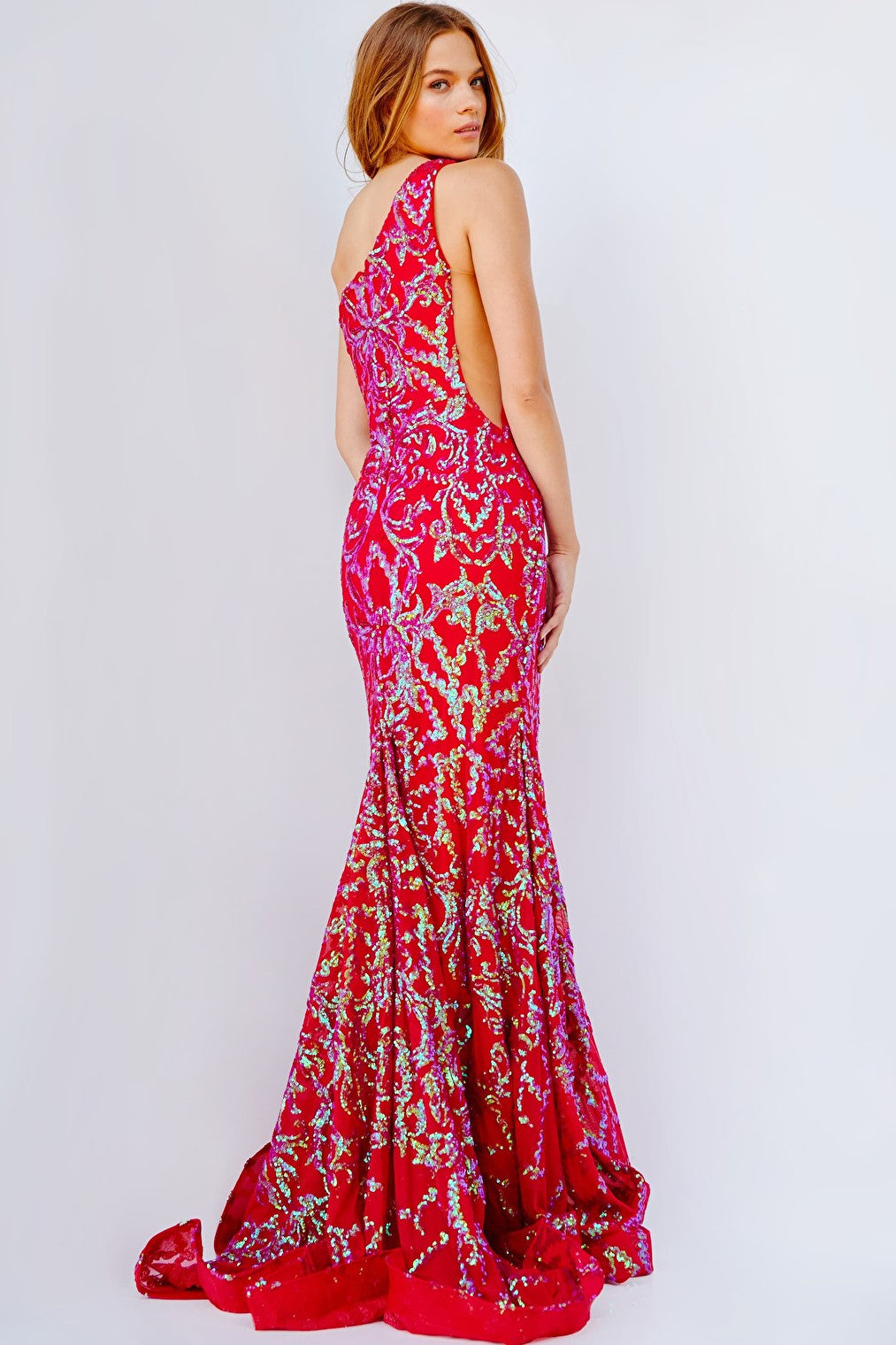 Jovani 06451  Ivory Embellished Lace Sheath Dress